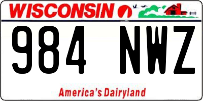 WI license plate 984NWZ