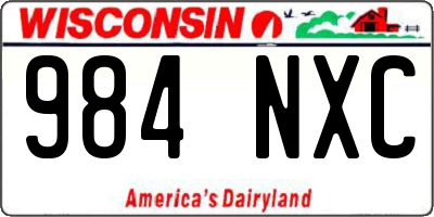 WI license plate 984NXC