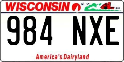 WI license plate 984NXE