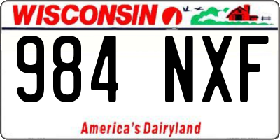 WI license plate 984NXF