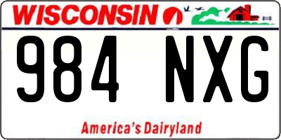WI license plate 984NXG
