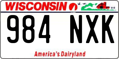 WI license plate 984NXK