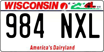 WI license plate 984NXL