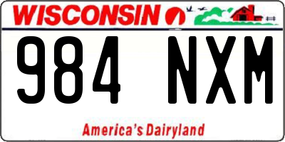 WI license plate 984NXM