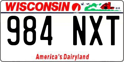 WI license plate 984NXT