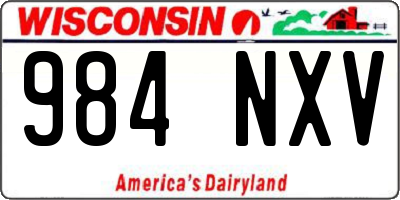 WI license plate 984NXV