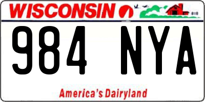 WI license plate 984NYA
