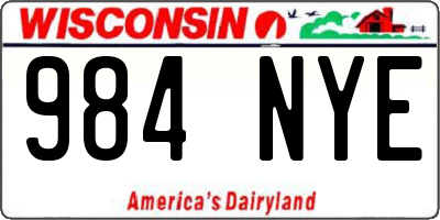 WI license plate 984NYE