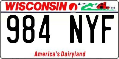 WI license plate 984NYF
