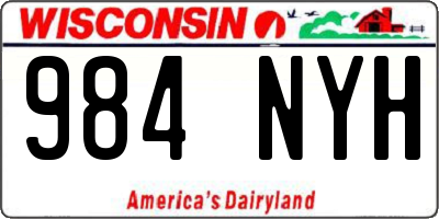 WI license plate 984NYH
