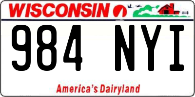 WI license plate 984NYI