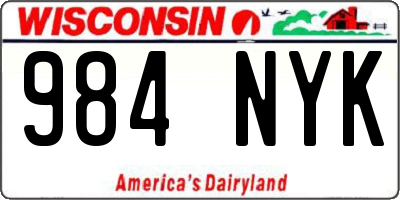 WI license plate 984NYK