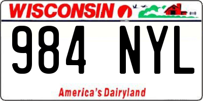 WI license plate 984NYL