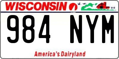 WI license plate 984NYM