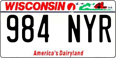 WI license plate 984NYR