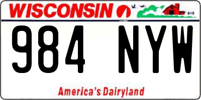 WI license plate 984NYW