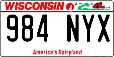 WI license plate 984NYX