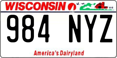 WI license plate 984NYZ