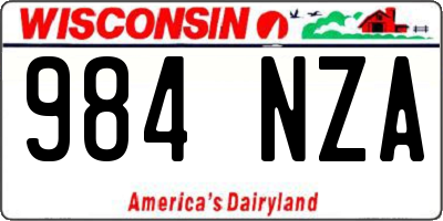 WI license plate 984NZA