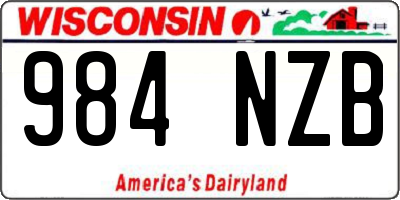 WI license plate 984NZB