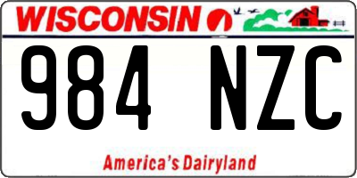 WI license plate 984NZC