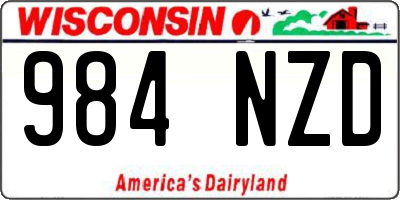 WI license plate 984NZD