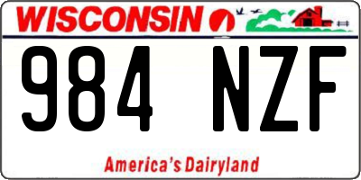 WI license plate 984NZF