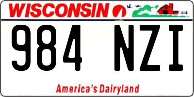 WI license plate 984NZI