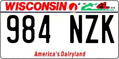 WI license plate 984NZK