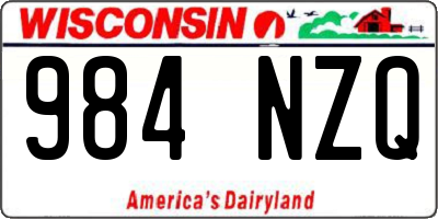 WI license plate 984NZQ