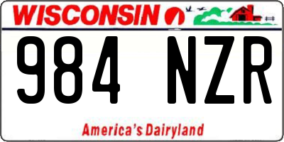 WI license plate 984NZR