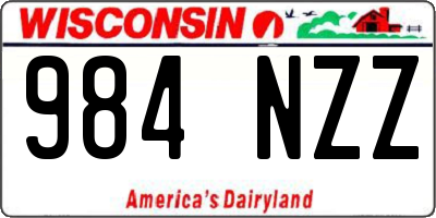 WI license plate 984NZZ