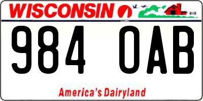 WI license plate 984OAB