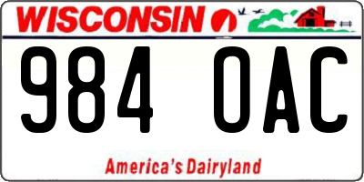 WI license plate 984OAC