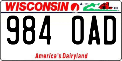 WI license plate 984OAD