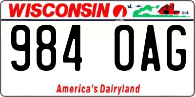 WI license plate 984OAG