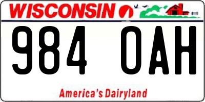 WI license plate 984OAH