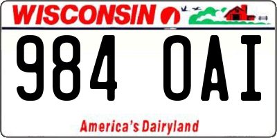 WI license plate 984OAI
