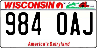WI license plate 984OAJ