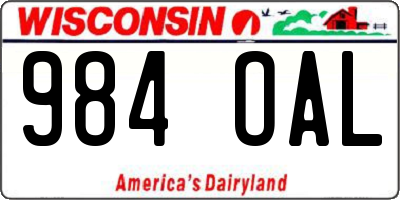 WI license plate 984OAL