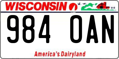 WI license plate 984OAN