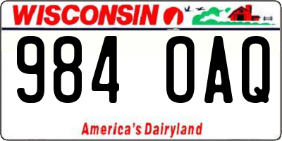 WI license plate 984OAQ