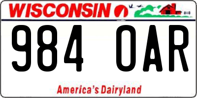 WI license plate 984OAR