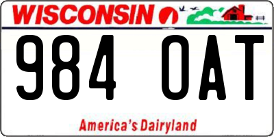 WI license plate 984OAT