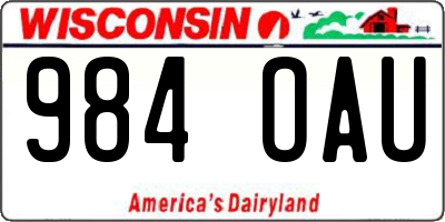 WI license plate 984OAU