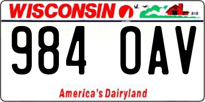 WI license plate 984OAV