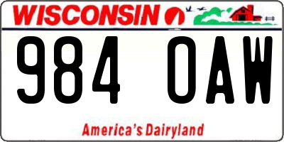 WI license plate 984OAW