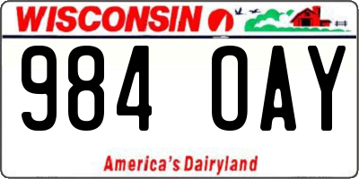WI license plate 984OAY