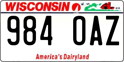 WI license plate 984OAZ
