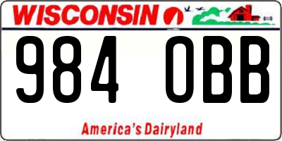 WI license plate 984OBB